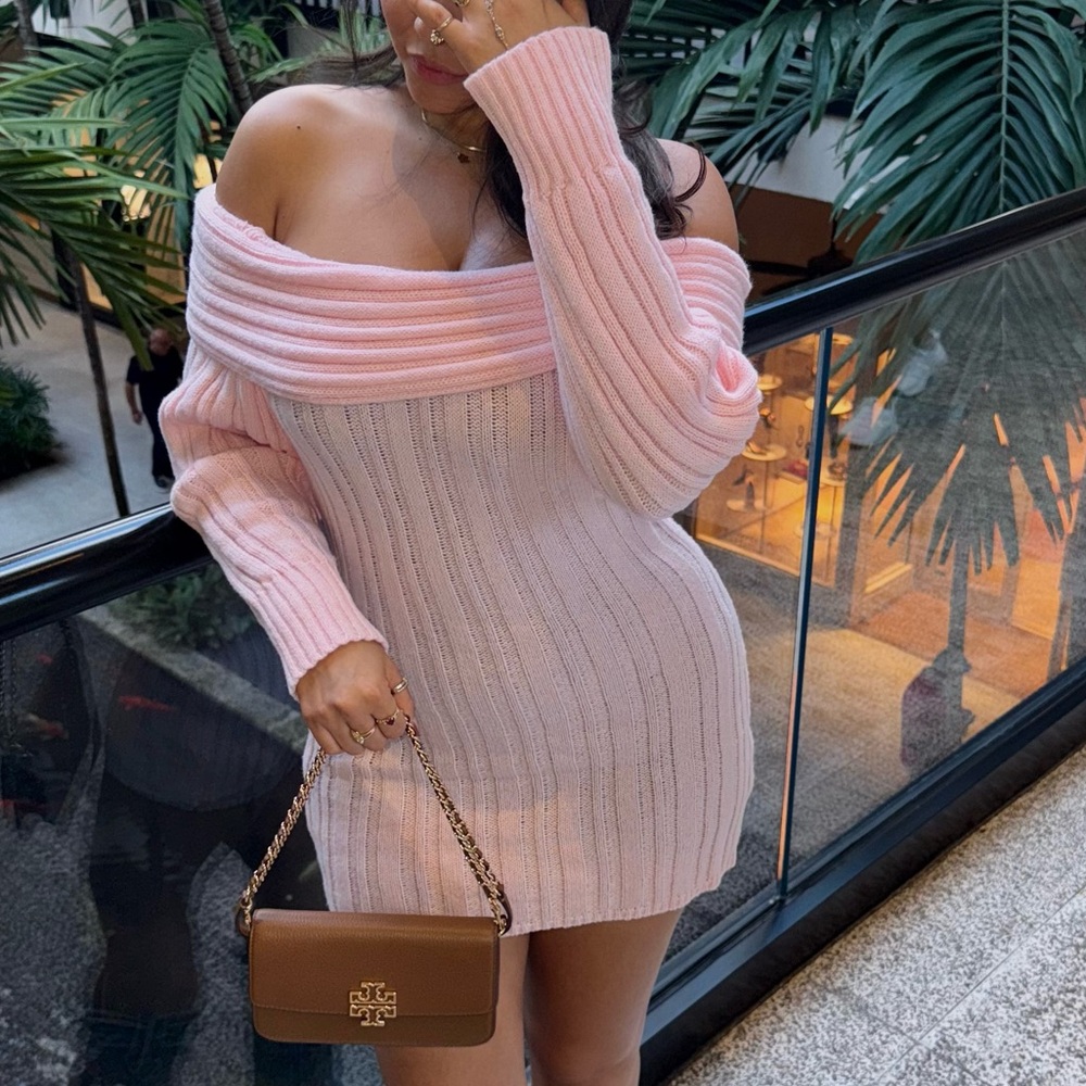 PINK MINI DRESS LONG SLEEVE